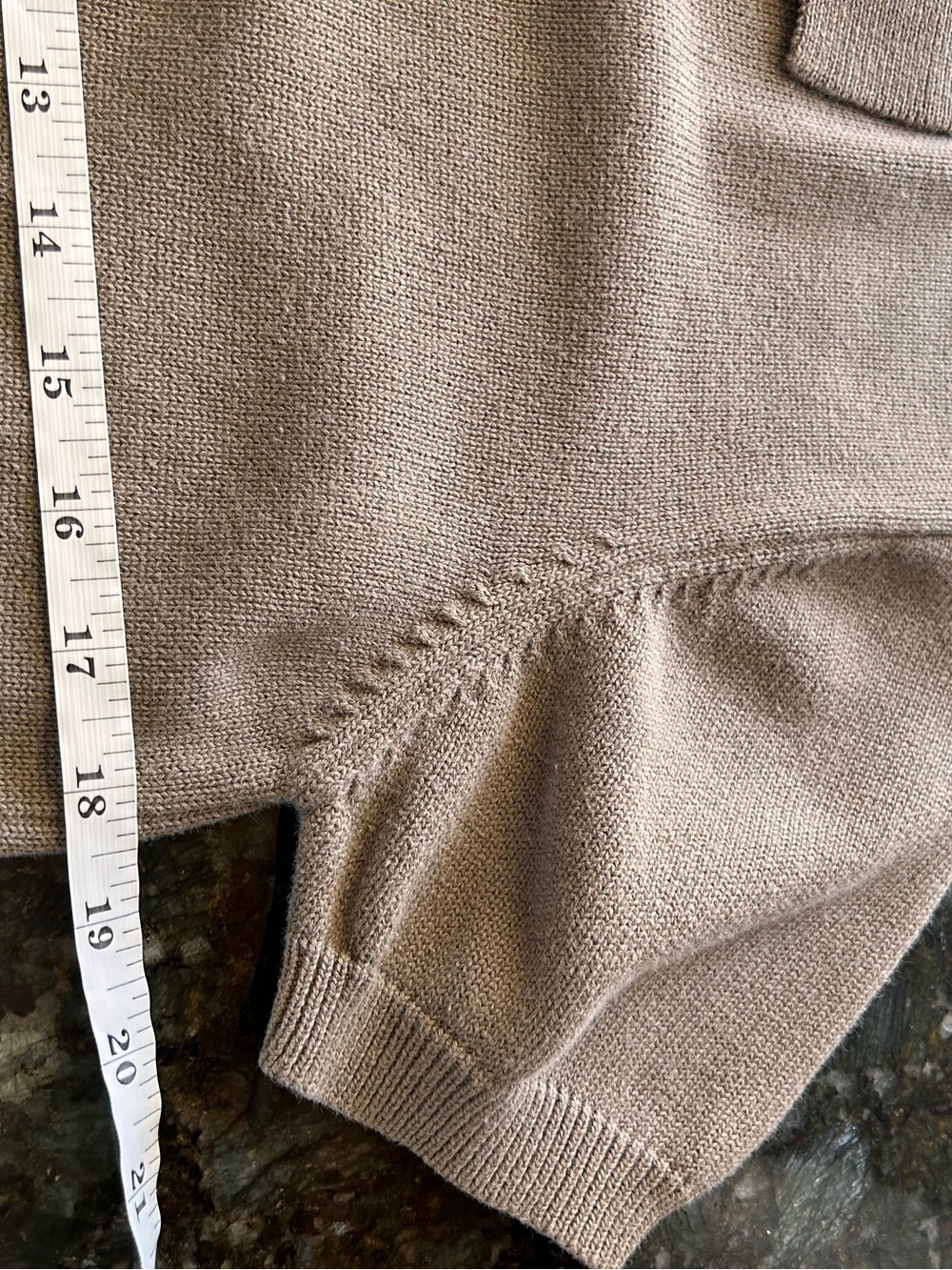 Saville 100% Cotton Made in UK brown knit Polo Short Sleeve Sweater. Cropped. S - Picture 5 of 6